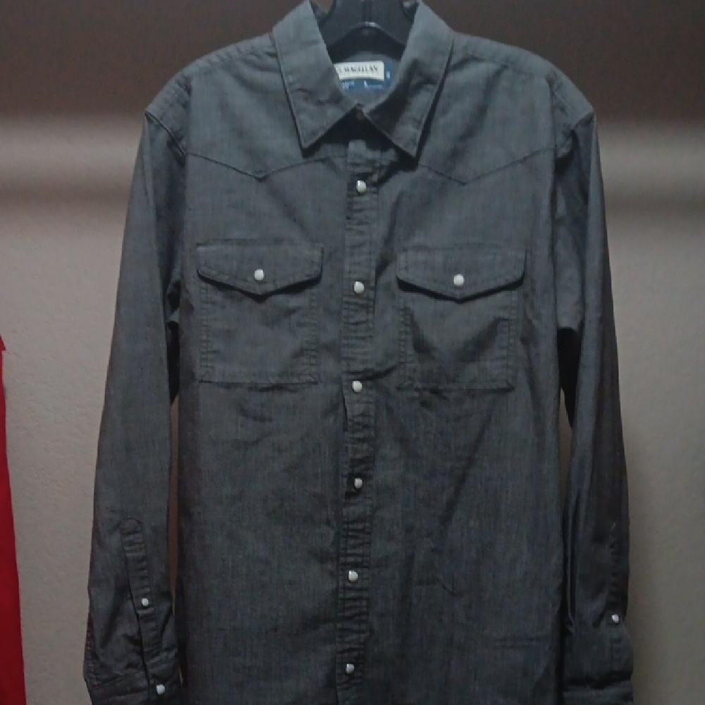 Magellan Charcoal Men Long Sleeve Shirt